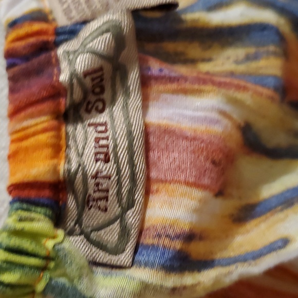 SZ. MEDIUM WOMEN'S ART AND SAND MULTICOLORED TOP - Picture 4 of 5